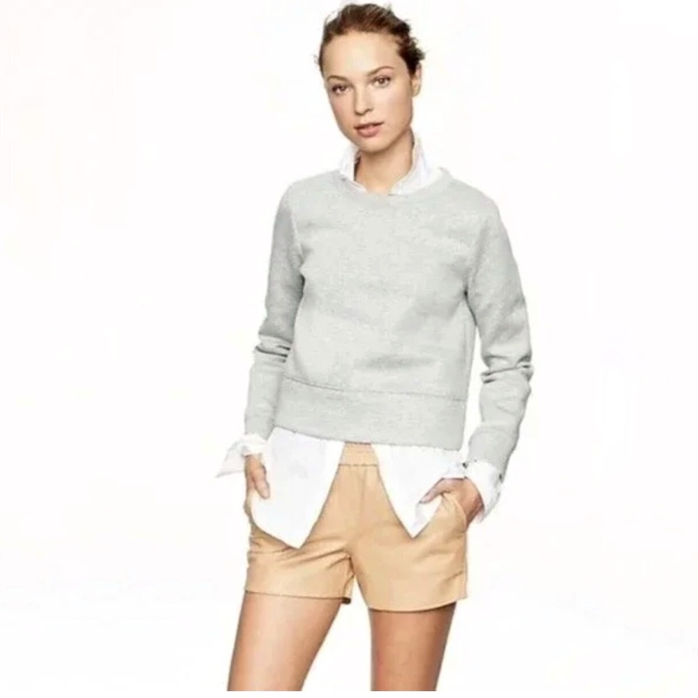 J.crew collection tan brown real leather elastic waistband perforated shorts - Picture 6 of 6